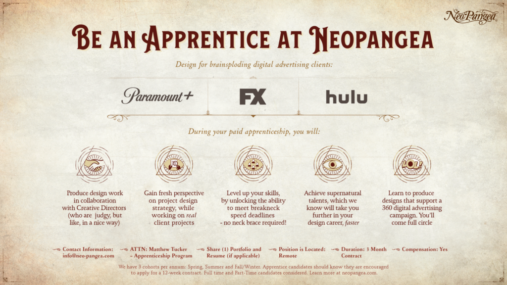 Be an Apprentice at Neopangea